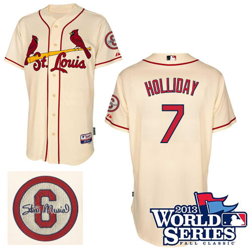 Matt Holliday #7 MLB Jersey-St Louis Cardinals Men's Authentic Commemorative Musial 2013 World Series Baseball Jersey